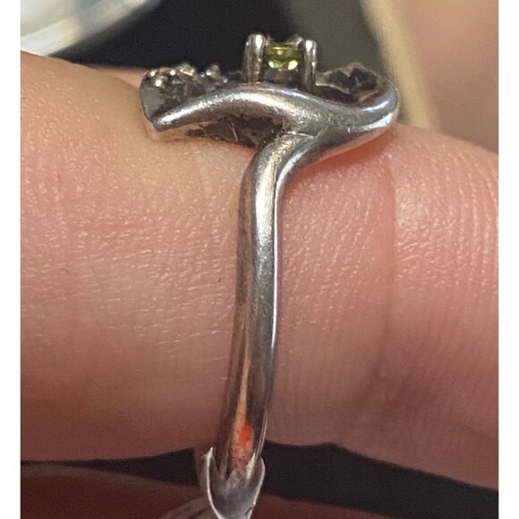 Heart Ring Size 7.5 Garnet Amethyst Spinel Tourmaline Sterling Silver 925 Women - Picture 5 of 10